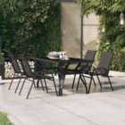 Berkfield Garden Table Black 140x70x70 cm Steel and Glass