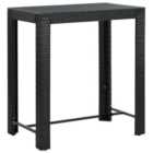 Berkfield Garden Bar Table Black 100x60.5x110.5 cm Poly Rattan