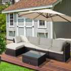 Outsunny 6 Pieces Rattan Furniture Set Garden Sofa Conservatory Wicker Brown