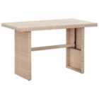 Berkfield Garden Table Beige 110x60x67 cm Poly Rattan