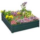 Outsunny Raised Garden Bed Metal Planter Green