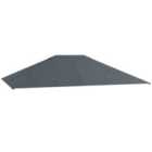 Outsunny 3x4m Replacement Gazebo Roof Cover - Dark Grey