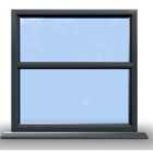 1195mm (W) x 995mm (H) Aluminium Flush Casement Window - 2 Horizontal Panes (Non Opening) - Anthracite Internal & External