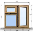 1045mm (W) x 995mm (H) Wooden Stormproof Window - 1 Opening Window (RIGHT) - Top Opening Window (LEFT) - Toughened Safety Glas