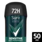 Sure Men Antiperspirant Deodorant Stick Nonstop Sensitive 50ml