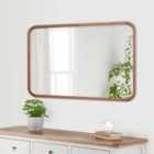 Yearn Solid Oak Curved Framed Wall Mirror 120X80Cm