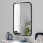 Yearn Solid Dark Wood Curved Framed Wall Mirror 90X60Cm