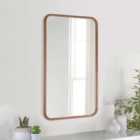 Yearn Solid Oak Curved Framed Wall Mirror 90X60Cm