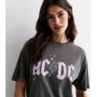 Dark Grey Acid Wash ACDC Logo T-Shirt