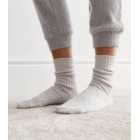 Grey Glitter Ribbed Lounge Socks