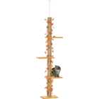 PawHut 242cm Orange Adjustable Floor-To-Ceiling Cat Tower