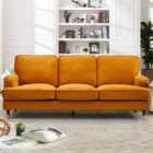 Artemis Home Woodbury 3 Seat Velvet Sofa - Orange
