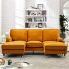 Artemis Home Woodbury U-shaped Velvet Corner Sofa - Orange