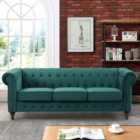 Artemis Home Pelham 3 Seat Velvet Sofa - Green