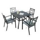 Outdoor Living The Aspull 4 Seat Metal Dining Set