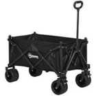 Outsunny Foldable Garden Cart, Outdoor Utility Wagon, Black