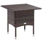 Outsunny Pe Rattan Outdoor Coffee Table, Brown