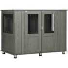 PawHut Dog Crate End Table Kennel Cage - Grey