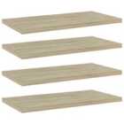 vidaXL Bookshelf Boards 4 Pcs Sonoma Oak 40X20X1.5cm Engineered Wood