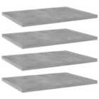 vidaXL Bookshelf Boards 4 Pcs Concrete Grey 40X30X1.5cm Engineered Wood