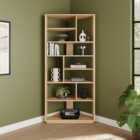 Hardy Corner Bookcase, Oak Effect