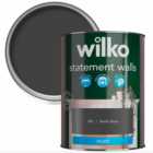 Wilko Statement Walls Nearly Black Matt Emulsion Paint 1.25L