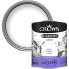 Crown Quick Dry Wood and Metal Pure Brilliant White Satin Paint 750ml