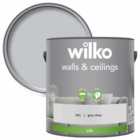 Wilko Walls & Ceilings Grey Skies Silk Emulsion Paint 2.5L