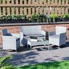 Garden Vida Kendal 4 Piece Rattan Garden Furniture Set Wicker Sofa Table Chairs Outdoor Patio With Cover, Grey