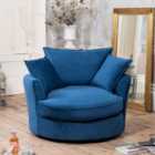 Artemis Home Havana Velvet Swivel Base Cuddle Chair - Blue