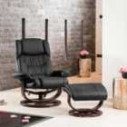 Artemis Home Gilchrist Swivel Recliner And Footstool - Black
