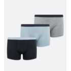 3 Pack Pale Blue Navy and Grey Boxers
