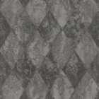Galerie Ambiance Geometric Dark Grey and Silver Wallpaper