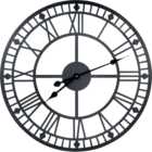 St Helens Black Open Face Design Non Ticking Garden Clock 60cm