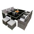 Hestia 11pc Rattan Cube Furniture Set 10 Seat - Grey