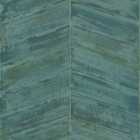 Galerie Ambiance Chevron Teal Wallpaper
