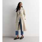 Off White Lightweight Belted Duster Coat