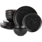 Waterside Ebony and Gold 12 Piece Dinner Set