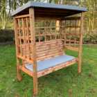 Charles Taylor Bramham 3 Seater Wooden Arbour with Grey Canopy