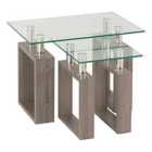 Seconique Milan Nest Of Tables - Charcoal/Glass