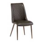 World Furniture Set Of 2 Amber Dining Chair - Dark Brown PU/Brass Leg