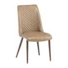 World Furniture Set Of 2 Amber Dining Chair - Taupe PU/Brass Leg