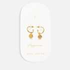 Katie Loxton Happiness Coin 18-Karat Gold-Plated Hoop Earrings