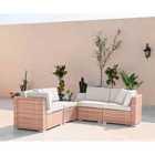 Furniturebox Orlando Beige Rattan 4 Seat Outdoor Sofa