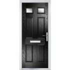 Crystal Grp Door Six Square Two Glass Black Lh 920 X 2055Mm Obs