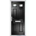 Crystal Grp Door Six Square Two Glass Black Rh 920 X 2055Mm Obs