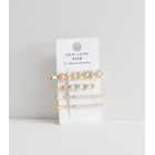 4 Pack Gold Faux Pearl Hair Slides
