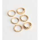 6 Pack Gold Chain Twist Rings