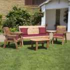 Charles Taylor 5 Seater Multi Set Companion Seat with Red Cushions