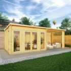 Mercia 7m x 3m Studio Pent Log Cabin With Slatted Area (44mm)